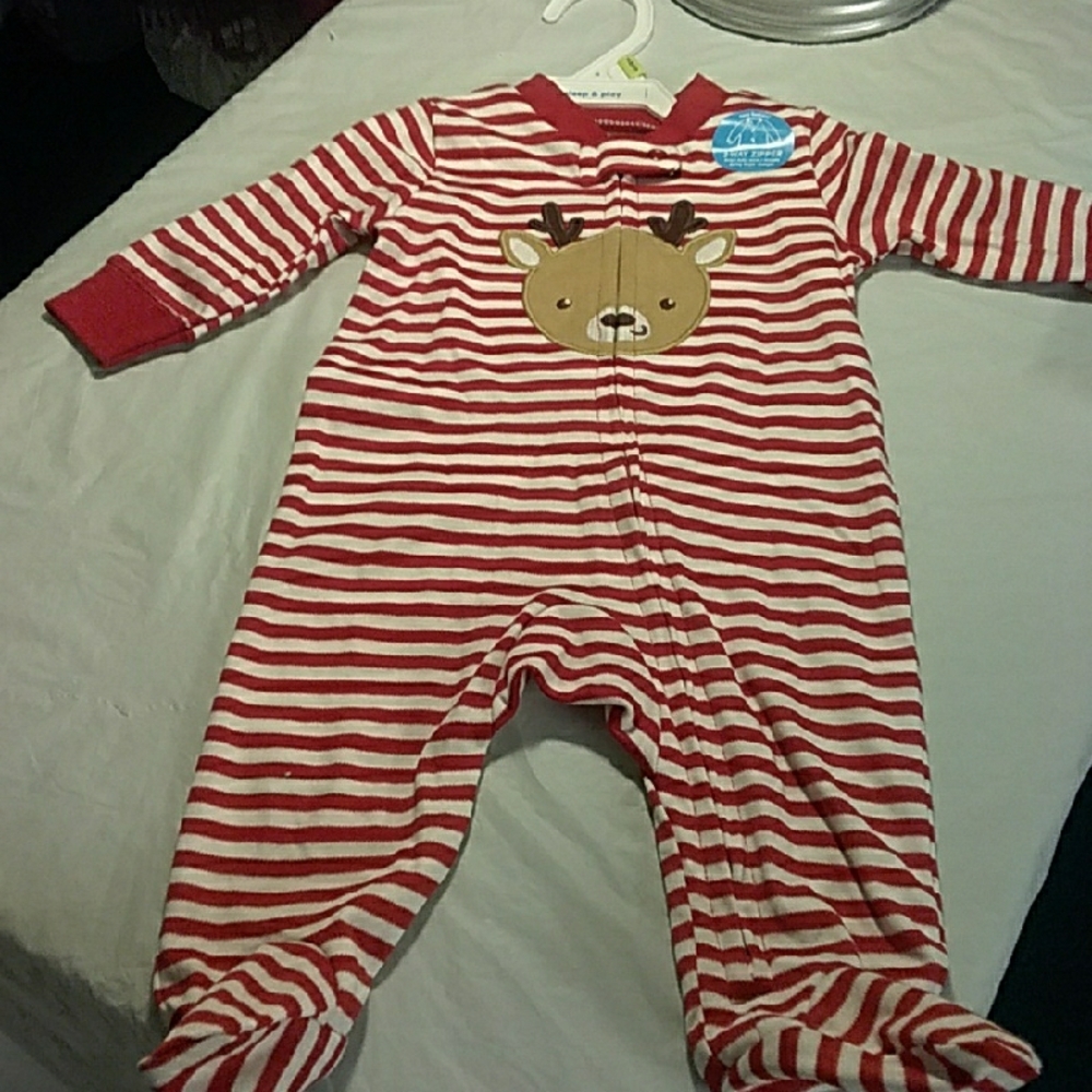 Carter's Red and White Striped Footie One Piece